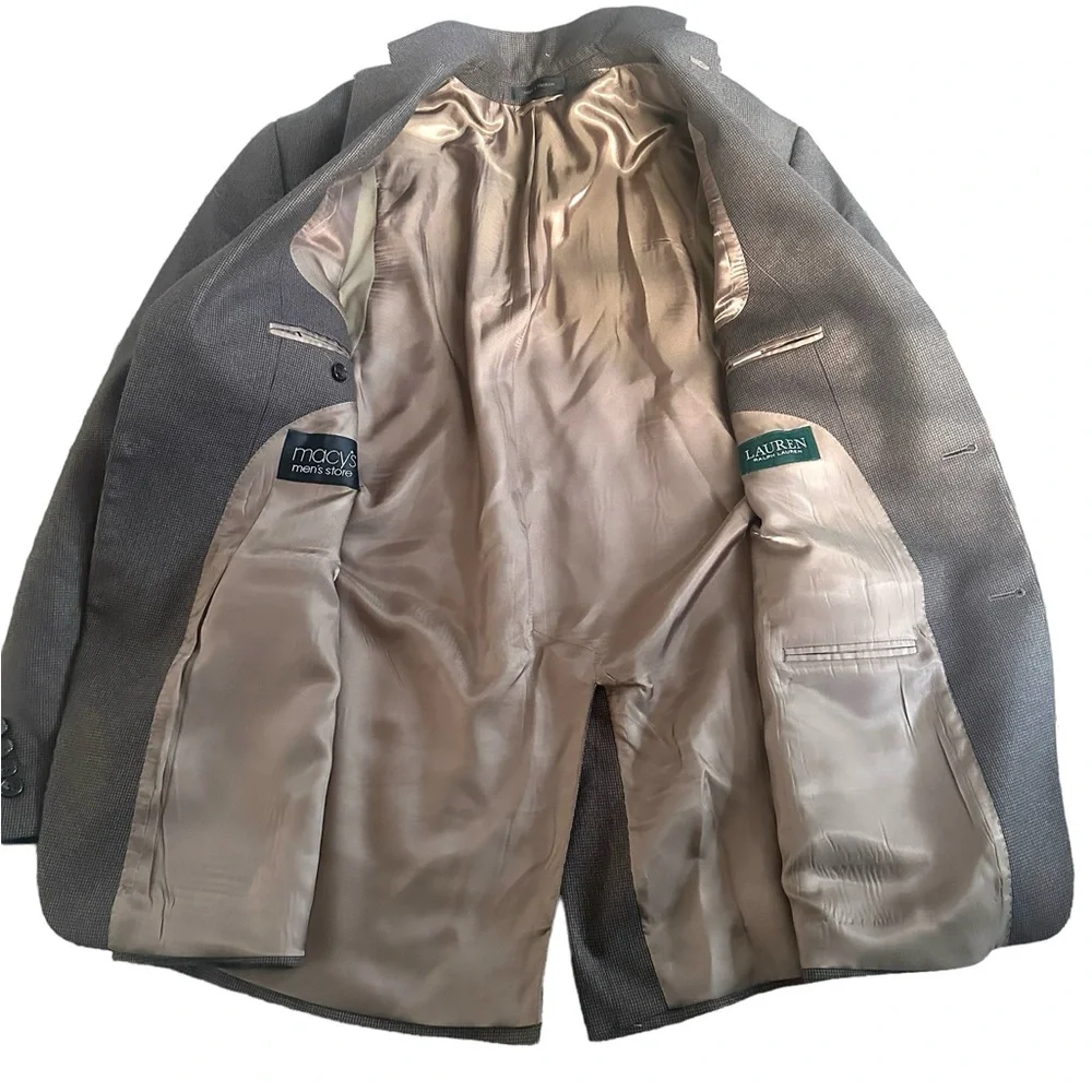 Men’s Lauren Ralph Lauren Brown‎ Blazer Suit Jacket size 44L